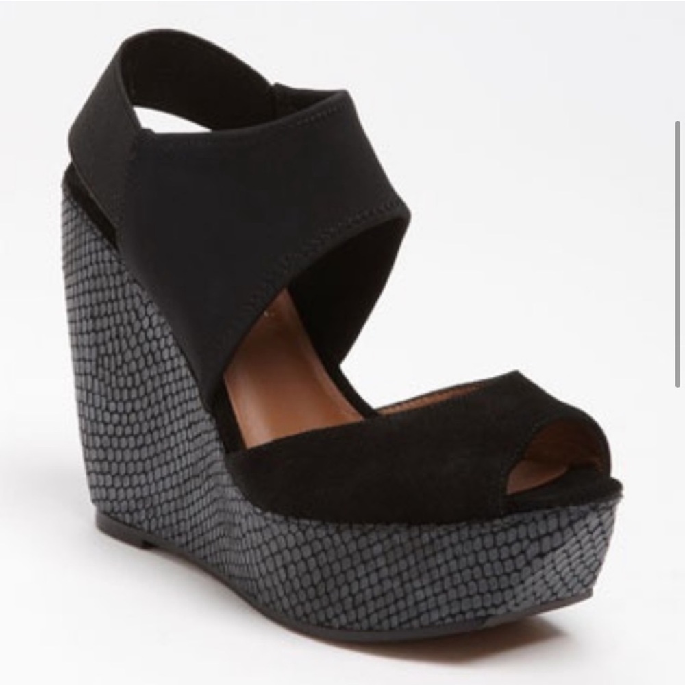 Donald J. Pliner Leee black wedge heels platform